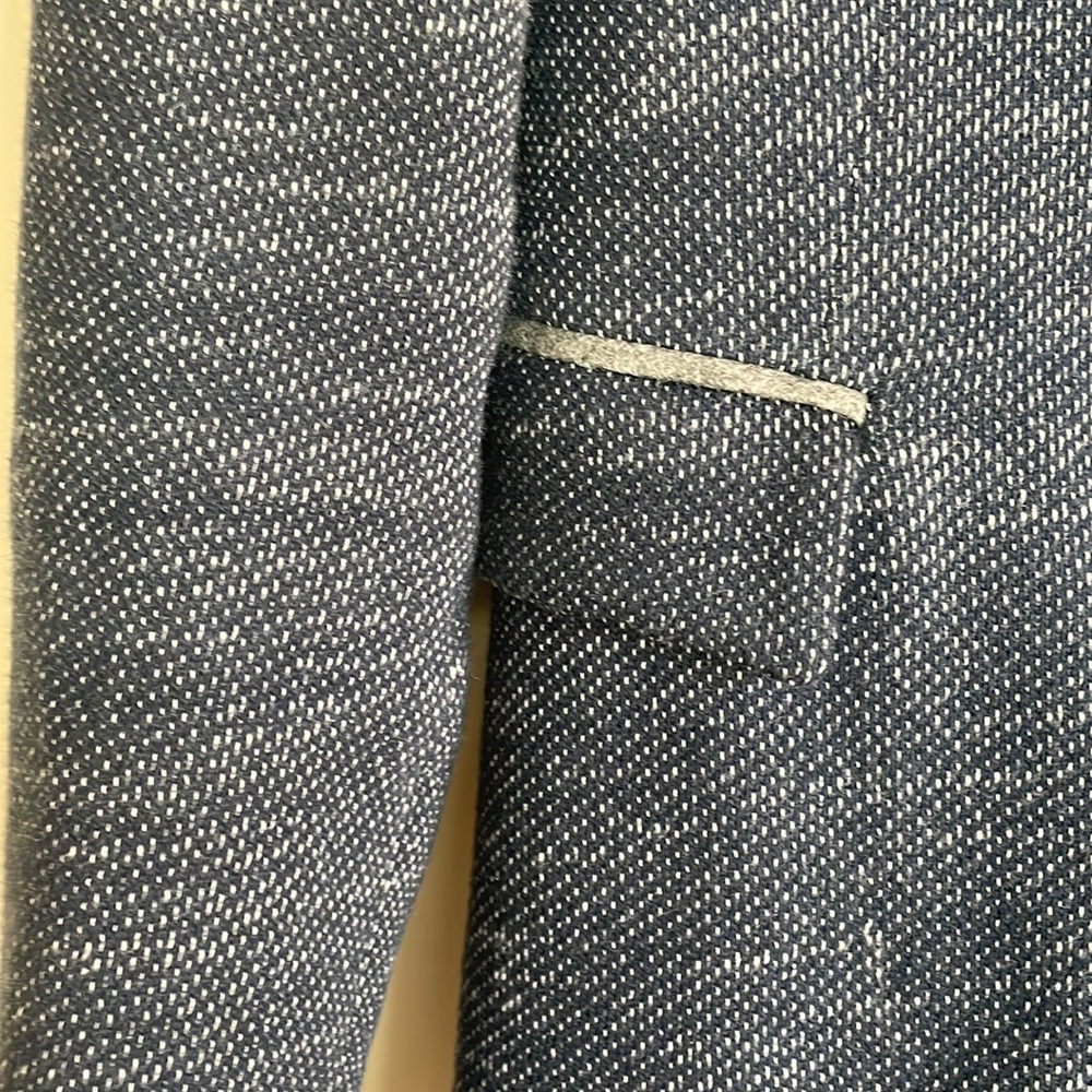 Zara - Basic Navy Blue Elbow Patch Blazer - image 3